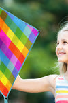 Rainbow Plaid Diamond Kite - Once Upon a Travel