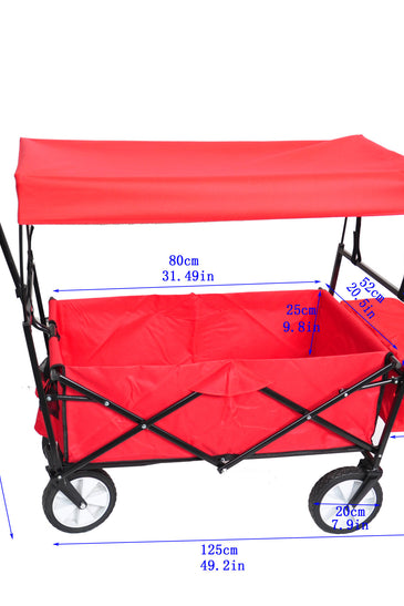 Garden Shopping Beach Cart folding wagon(red)