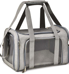 Pet Carrier for Cats, Dogs and Puppies, Gray, (Suitable For Daily Travel), 22 Lbs