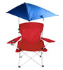 Foldable Beach Chair with Detachable Umbrella Armrest Adjustable Canopy Stool with Cup Holder Carry Bag for Camping Poolside Travel Picnic Lawn Chair