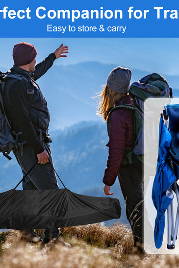 Foldable Beach Chair with Detachable Umbrella Armrest Adjustable Canopy Stool with Cup Holder Carry Bag for Camping Poolside Travel Picnic Lawn Chair