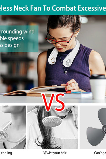 Portable Hanging Neck Fan Personal USB Bladeless Fan