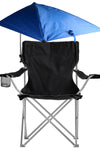 Foldable Beach Chair with Detachable Umbrella Armrest Adjustable Canopy Stool with Cup Holder Carry Bag for Camping Poolside Travel Picnic Lawn Chair