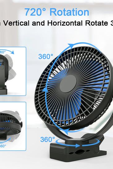 10000mAh Portable Clip on Fan