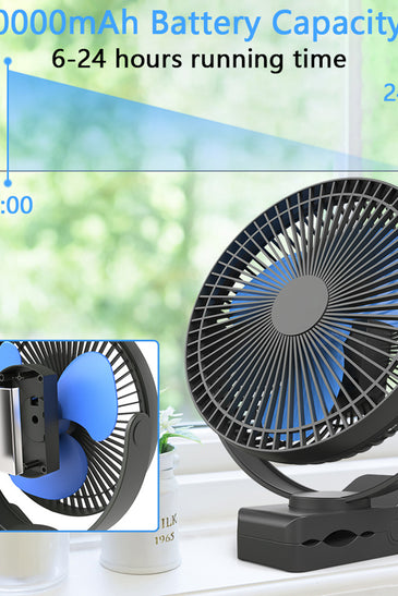 10000mAh Portable Clip on Fan